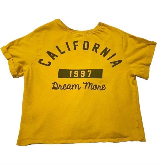Vibe N' Yellow Short Sleeve California Dreamin' 1997 Baby Crop Tee - Picture 1 of 5